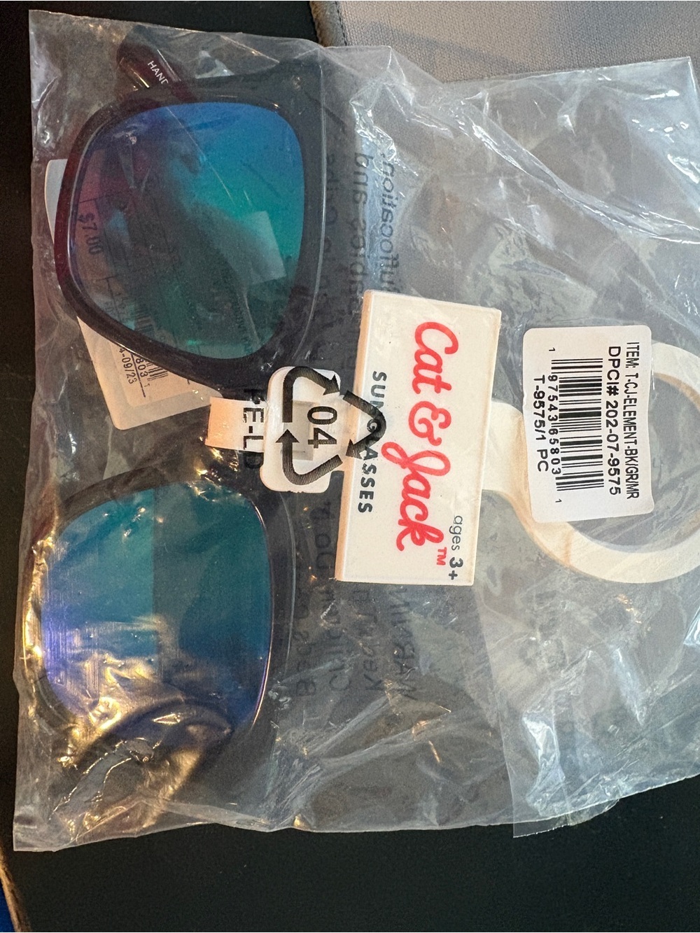 Cat & Jack Kids Sunglasses with Mirrored Blue Lenses and Black Frame